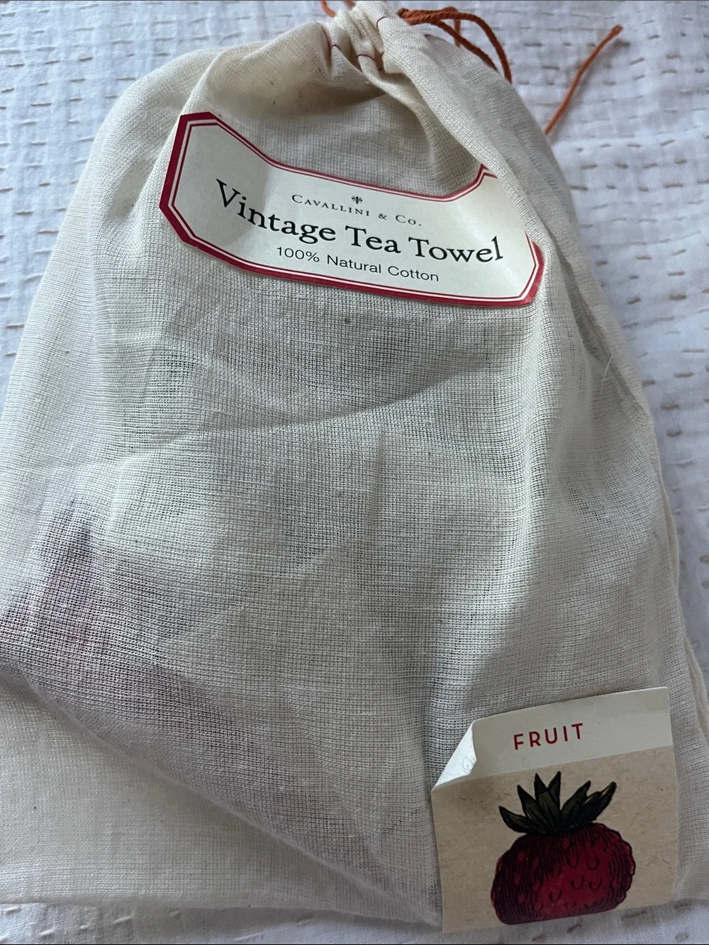 Cavallini & Co. Vintage Tea Towel - Natural Cotton (Cream)